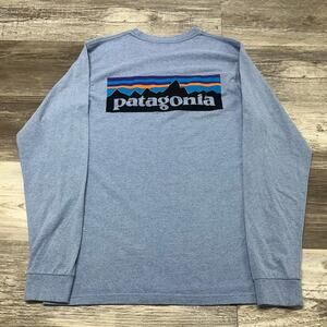 Patagonia Reponsibili-Tee Heather Blue Mens S Long Sleeve Outdoor Gorpcore Shirt